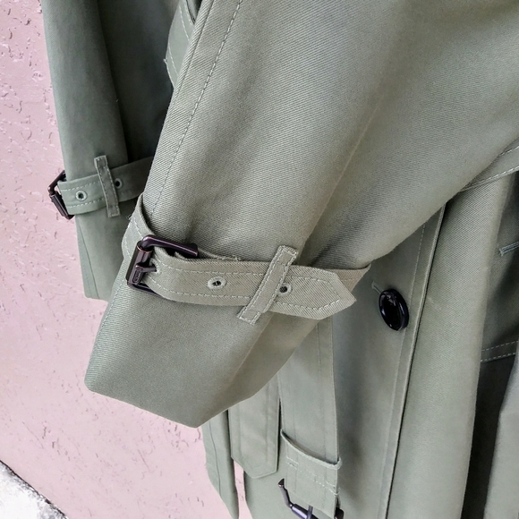 COACH 1941 TRENCH COAT JACKET WOMEN'S NATURAL BUTTON ADJUSTABLE BELT - Picture 9 of 13